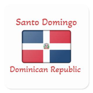 Santo Domingo Dominican Republic Flag  Square Sticker