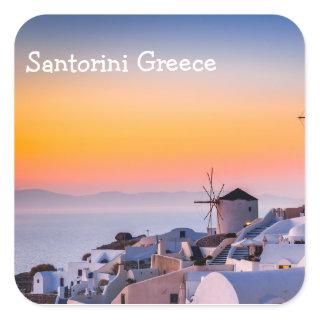 Santorini Greece Square Sticker