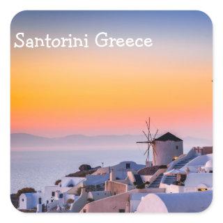 Santorini Greece Square Sticker