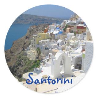 Santorini island Greece Classic Round Sticker