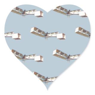 Santos-Dumont 14-Bis Airplane Heart Sticker