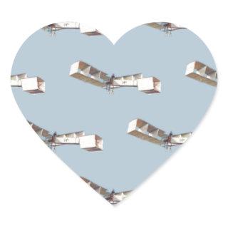 Santos-Dumont 14-Bis Airplane Heart Sticker