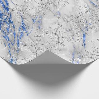 Saphire Diamonds Marble Cobalt Blue White Gray