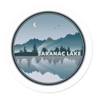 Saranac Lake New York Reflection Classic Round Sticker