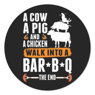 Sarcastic Barbecue Humor Meat Lover Grilling Funny Classic Round Sticker