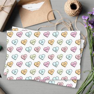 Sarcastic Valentine’s Candy Heart Pattern Tissue Paper