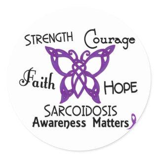 Sarcoidosis Celtic Butterfly 3 Classic Round Sticker
