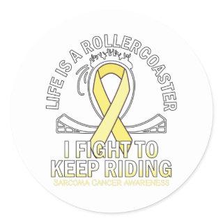 Sarcoma cancer awareness yellow ribbon gradient classic round sticker