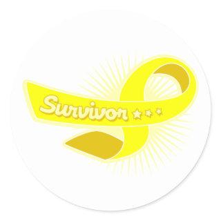 Sarcoma Cancer Survivor Ribbon Classic Round Sticker