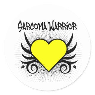 Sarcoma Warrior Heart Classic Round Sticker