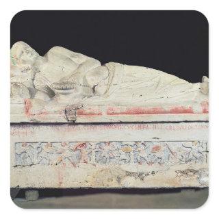 Sarcophagus, Etruscan Square Sticker