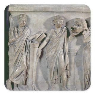 Sarcophagus of the Muses, detail of Clio & Square Sticker