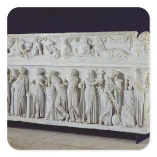 Sarcophagus with frieze of the Nine Muses Square Sticker