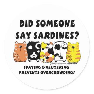 Sardine Cats Classic Round Sticker