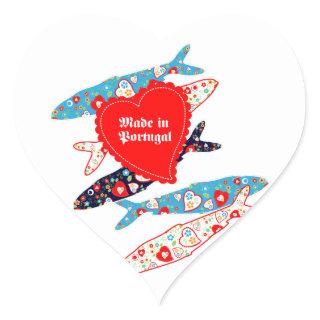 Sardines made in Portugal Heart Sticker