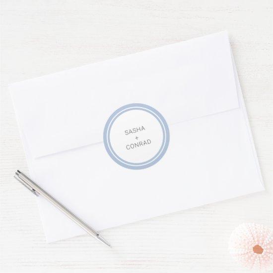 Sasha Cornflower Modern Wedding Classic Round Sticker
