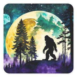 Sasquatch Full moon Square Sticker