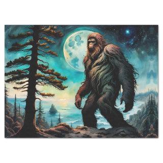 Sasquatch Standing on Ridge overlooking the Ocean Tissue Paper