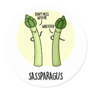 Sassparagus Funny Asparagus Vegetable Pun  Classic Round Sticker