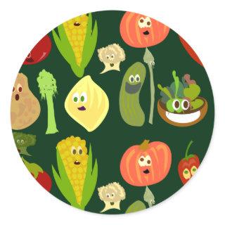 Sassy Veggies! Classic Round Sticker