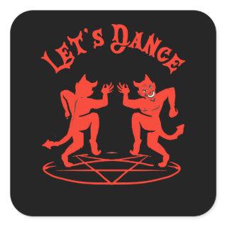Satan Dance Baphomet Occult Satanism Square Sticker