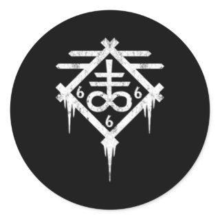 Satanic Leviathan Cross Occult Classic Round Sticker