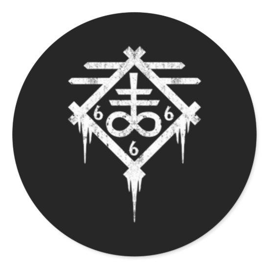 Satanic Leviathan Cross Occult Classic Round Sticker