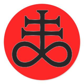 SATAN'S CROSS CLASSIC ROUND STICKER