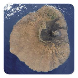 Satellite view of Mount Fogo Square Sticker