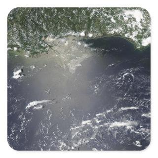 Satellite view of oil leaking square sticker
