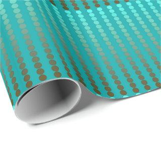 Satin dots - turquoise and pewter gray