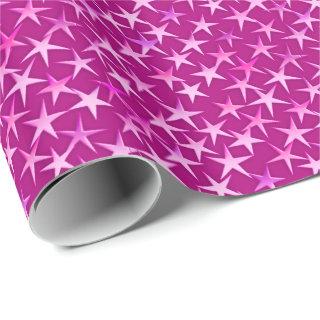 Satin Stars, Shades of Pastel Pink on Fuchsia