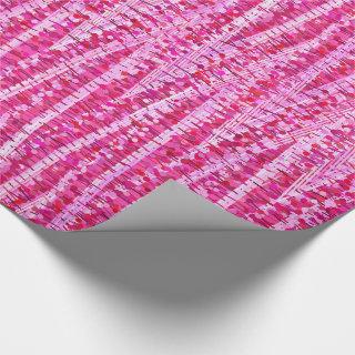 Satin Stripes and Dots Abstract, Fuchsia Pink