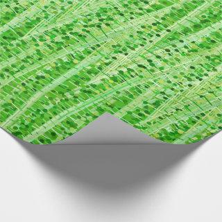 Satin Stripes and Dots Abstract, Lime Green
