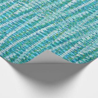 Satin Stripes and Dots Abstract, Turquoise & Aqua