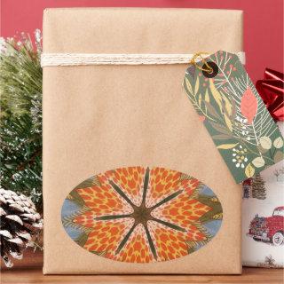 Savanna Star Bloom – A Bold African Animal Print Oval Sticker