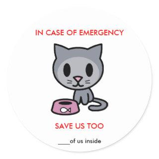 Save Cat -Emergency Classic Round Sticker
