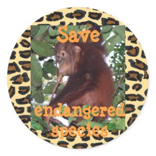 Save Endangered Species Wildlife Classic Round Sticker