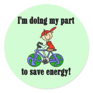 Save Energy Environmental Tshirts and Gifts Classic Round Sticker