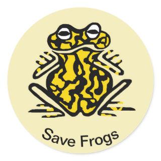 Save  FROGS- Amphibian  -Poisonous black & yellow  Classic Round Sticker