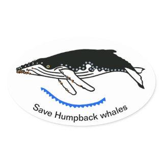 Save Humpback WHALES  - Wild animals - Nature Oval Sticker