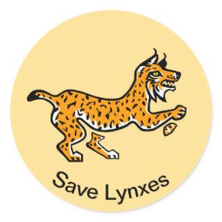 Save LYNXES - Wildlife - Nature Classic Round Sticker