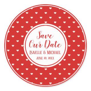 Save Our Date Red and White Envelope Seal