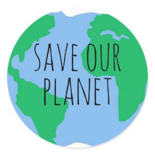 Save our Planet - Earth Classic Round Sticker