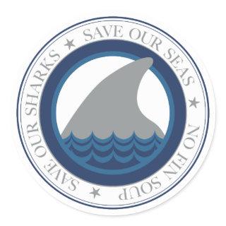 save our sharks classic round sticker