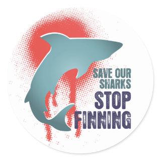 Save Our Sharks Stop Finning Classic Round Sticker