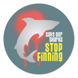 Save Our Sharks Stop Finning Stickers