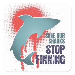 Save Our Sharks Stop Finning Stickers
