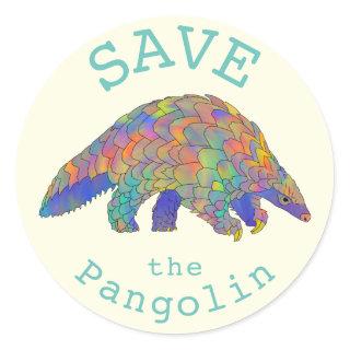 Save Pangolins Endangered Animal Rights Activism Classic Round Sticker