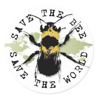 Save the Bee! Save the World! Medallion Collection Classic Round Sticker